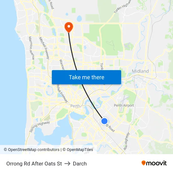 Orrong Rd After Oats St to Darch map