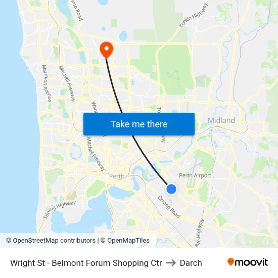 Wright St - Belmont Forum Shopping Ctr to Darch map