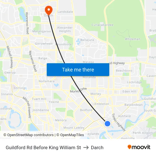 Guildford Rd Before King William St to Darch map