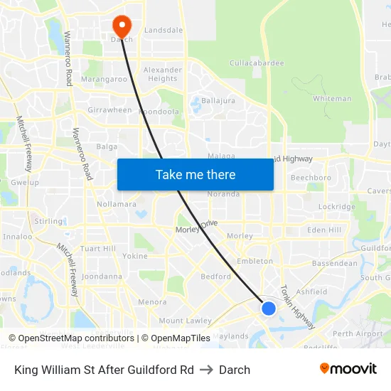 King William St After Guildford Rd to Darch map