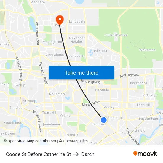 Coode St Before Catherine St to Darch map