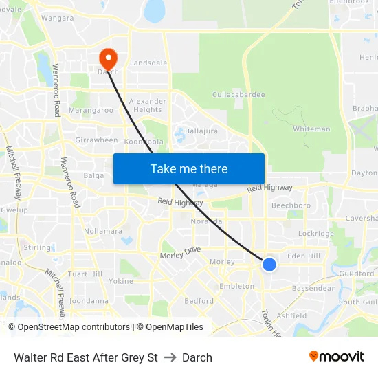 Walter Rd East After Grey St to Darch map