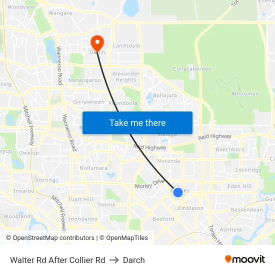Walter Rd After Collier Rd to Darch map