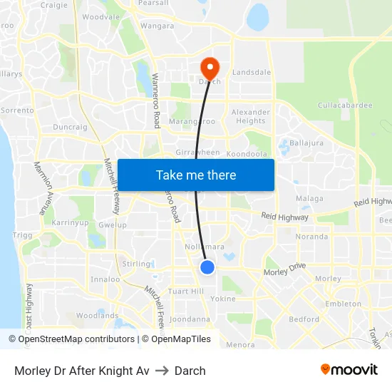 Morley Dr After Knight Av to Darch map