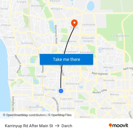 Karrinyup Rd After Main St to Darch map