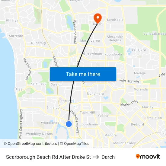 Scarborough Beach Rd After Drake St to Darch map