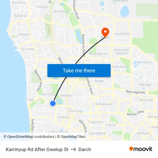 Karrinyup Rd After Gwelup St to Darch map