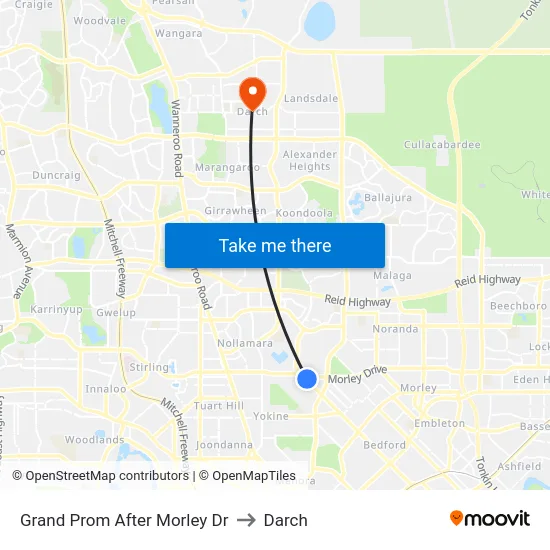 Grand Prom After Morley Dr to Darch map