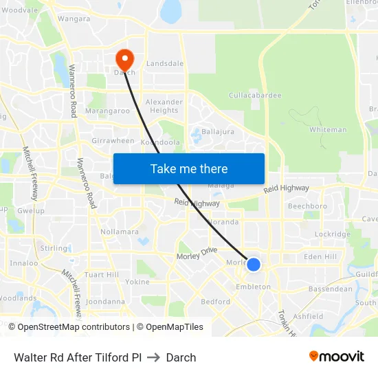 Walter Rd After Tilford Pl to Darch map