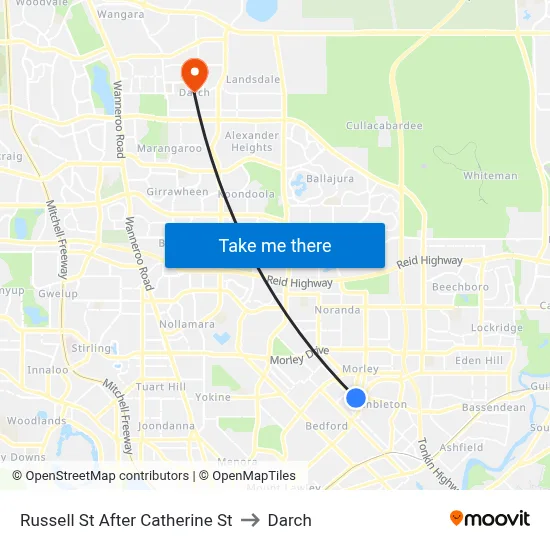 Russell St After Catherine St to Darch map