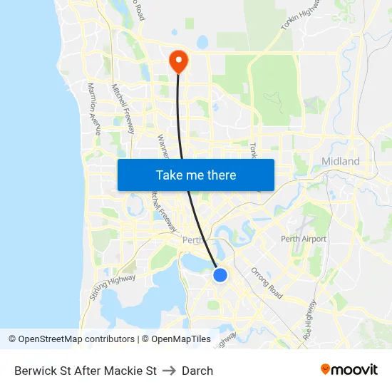 Berwick St After Mackie St to Darch map
