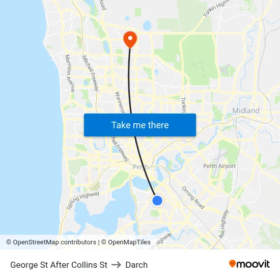 George St After Collins St to Darch map