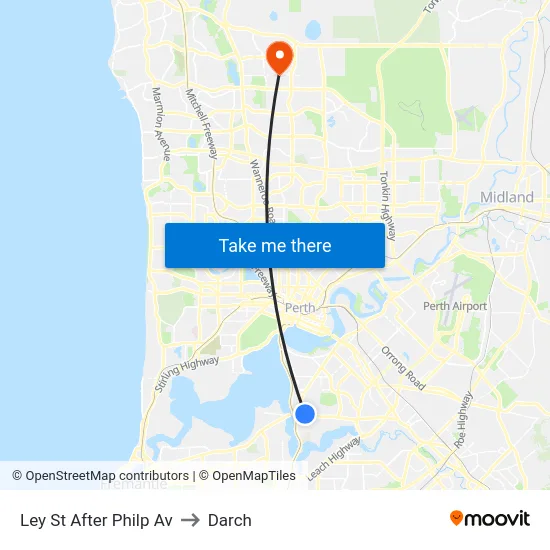 Ley St After Philp Av to Darch map