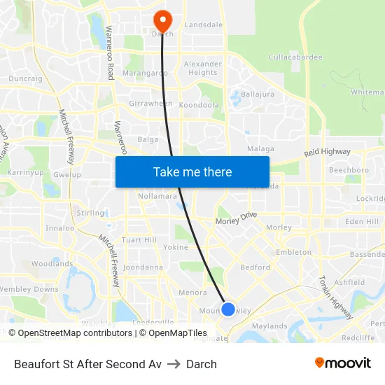 Beaufort St After Second Av to Darch map
