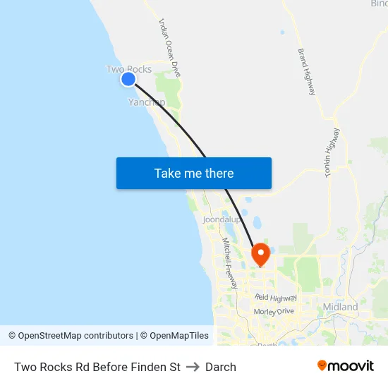 Two Rocks Rd Before Finden St to Darch map