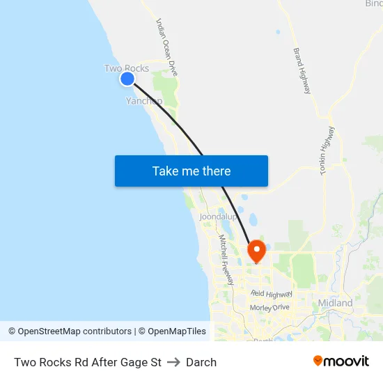 Two Rocks Rd After Gage St to Darch map