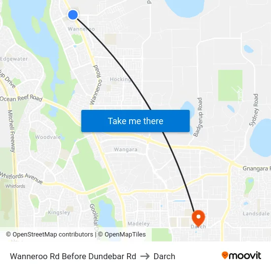 Wanneroo Rd Before Dundebar Rd to Darch map