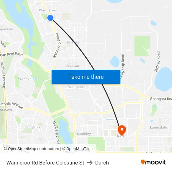 Wanneroo Rd Before Celestine St to Darch map
