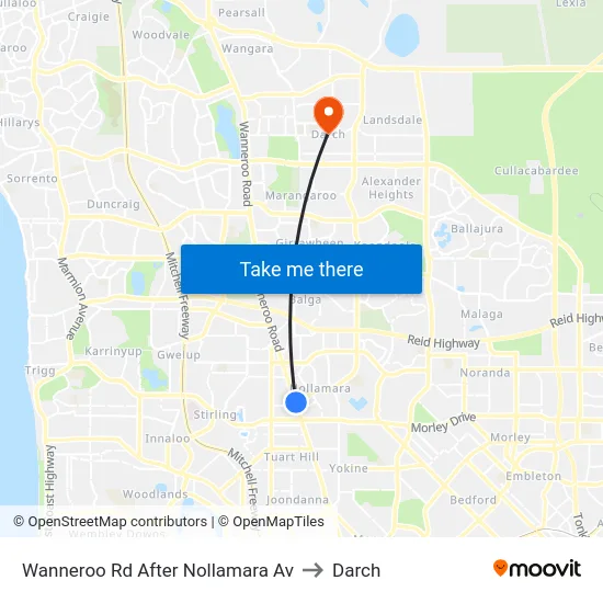 Wanneroo Rd After Nollamara Av to Darch map