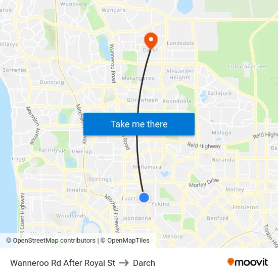 Wanneroo Rd After Royal St to Darch map