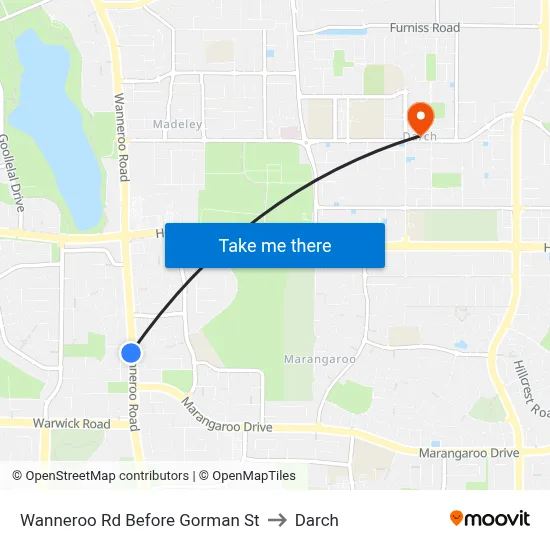 Wanneroo Rd Before Gorman St to Darch map