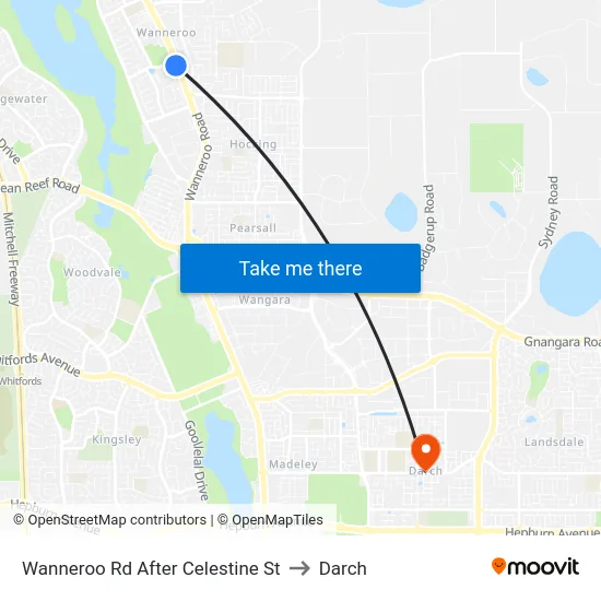 Wanneroo Rd After Celestine St to Darch map