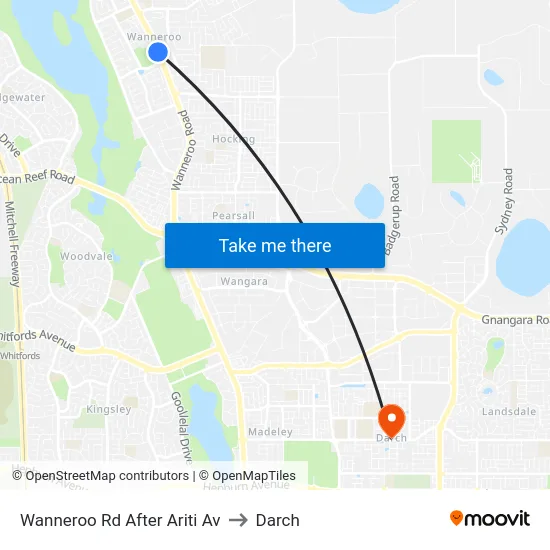 Wanneroo Rd After Ariti Av to Darch map