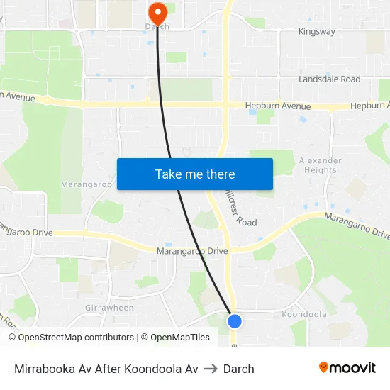 Mirrabooka Av After Koondoola Av to Darch map