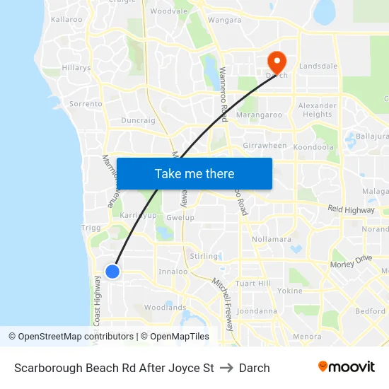 Scarborough Beach Rd After Joyce St to Darch map