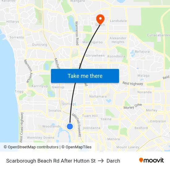 Scarborough Beach Rd After Hutton St to Darch map