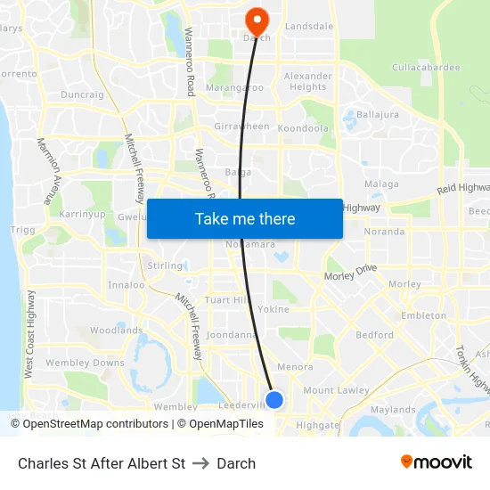 Charles St After Albert St to Darch map