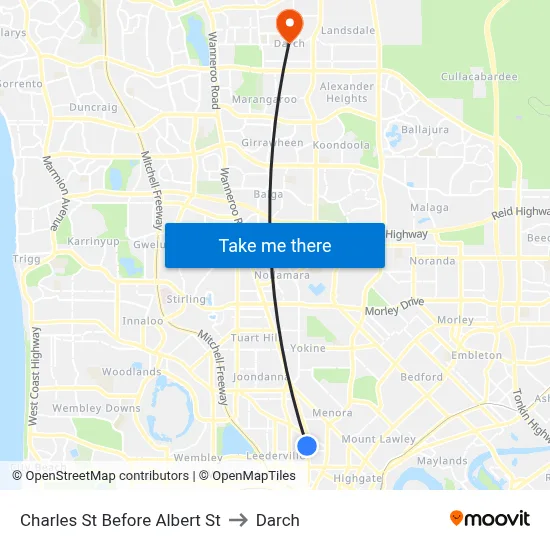 Charles St Before Albert St to Darch map