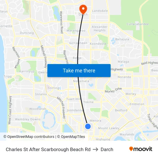 Charles St After Scarborough Beach Rd to Darch map