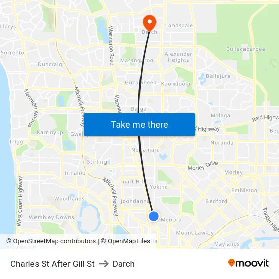 Charles St After Gill St to Darch map