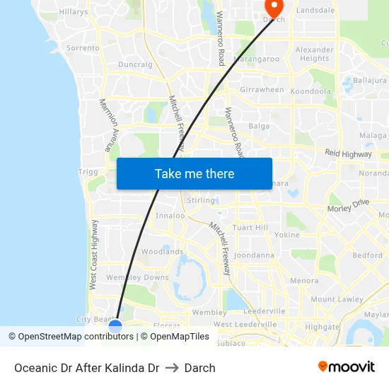 Oceanic Dr After Kalinda Dr to Darch map