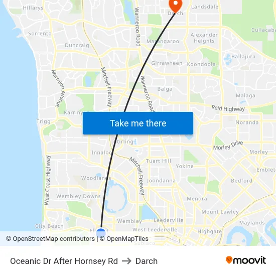 Oceanic Dr After Hornsey Rd to Darch map