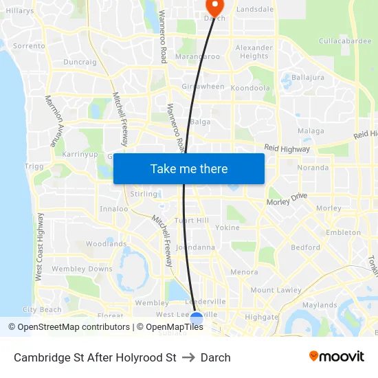 Cambridge St After Holyrood St to Darch map