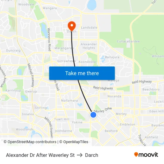 Alexander Dr After Waverley St to Darch map