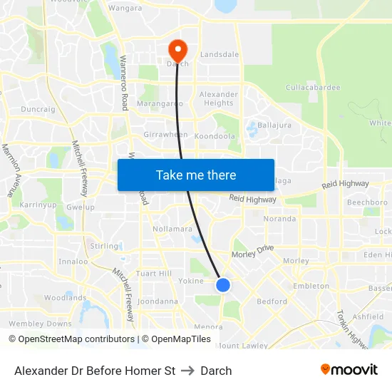 Alexander Dr Before Homer St to Darch map