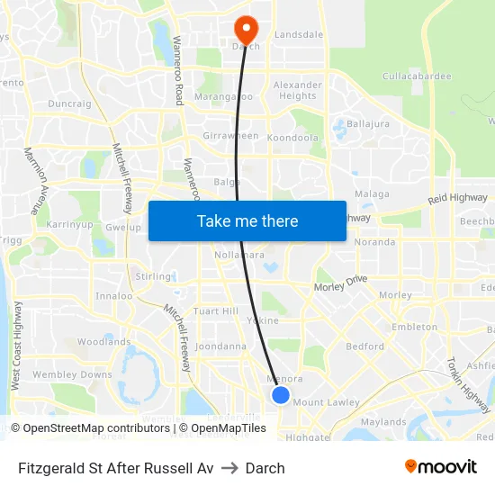 Fitzgerald St After Russell Av to Darch map