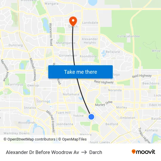 Alexander Dr Before Woodrow Av to Darch map