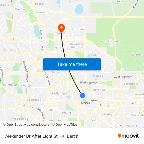 Alexander Dr After Light St to Darch map