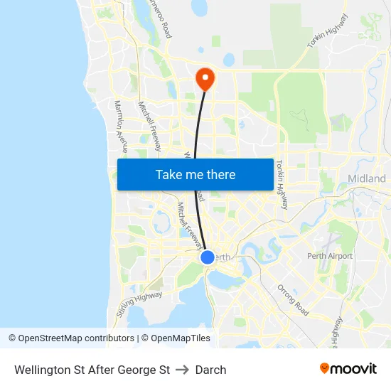Wellington St After George St to Darch map