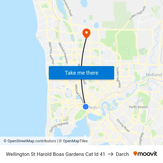 Wellington St Harold Boas Gardens Cat Id 41 to Darch map