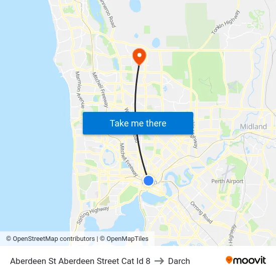 Aberdeen St Aberdeen Street Cat Id 8 to Darch map