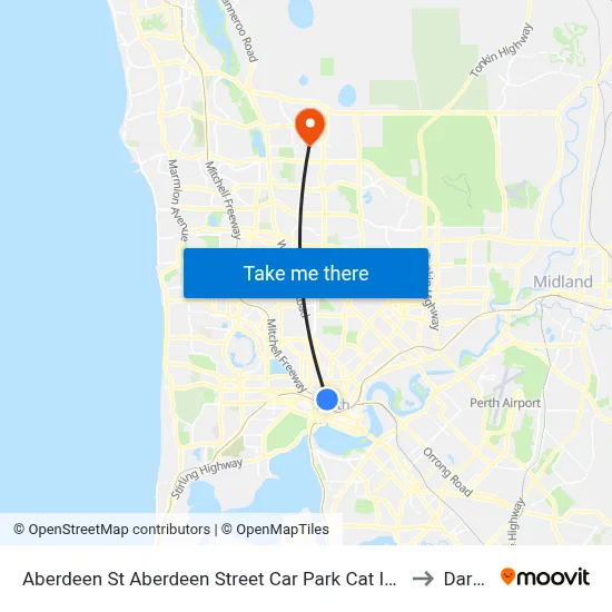 Aberdeen St Aberdeen Street Car Park Cat Id 9 to Darch map