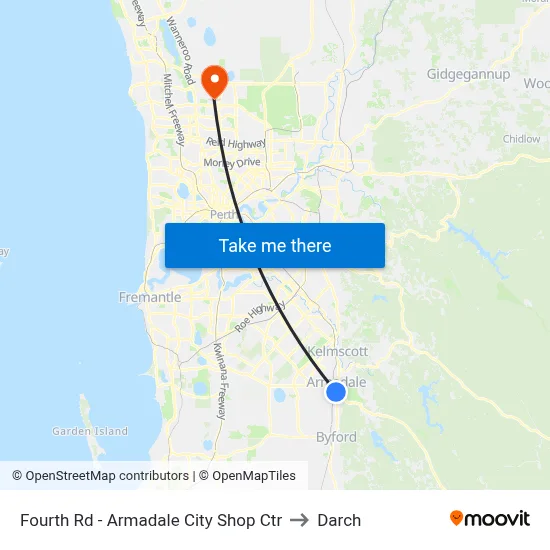 Fourth Rd - Armadale City Shop Ctr to Darch map