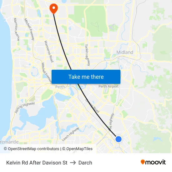 Kelvin Rd After Davison St to Darch map