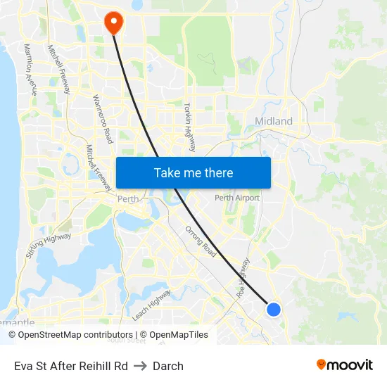 Eva St After Reihill Rd to Darch map