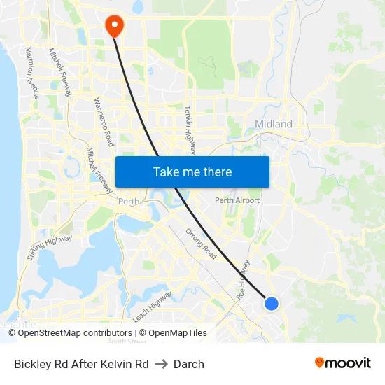 Bickley Rd After Kelvin Rd to Darch map